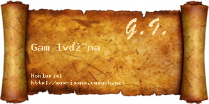 Gam Ivána névjegykártya